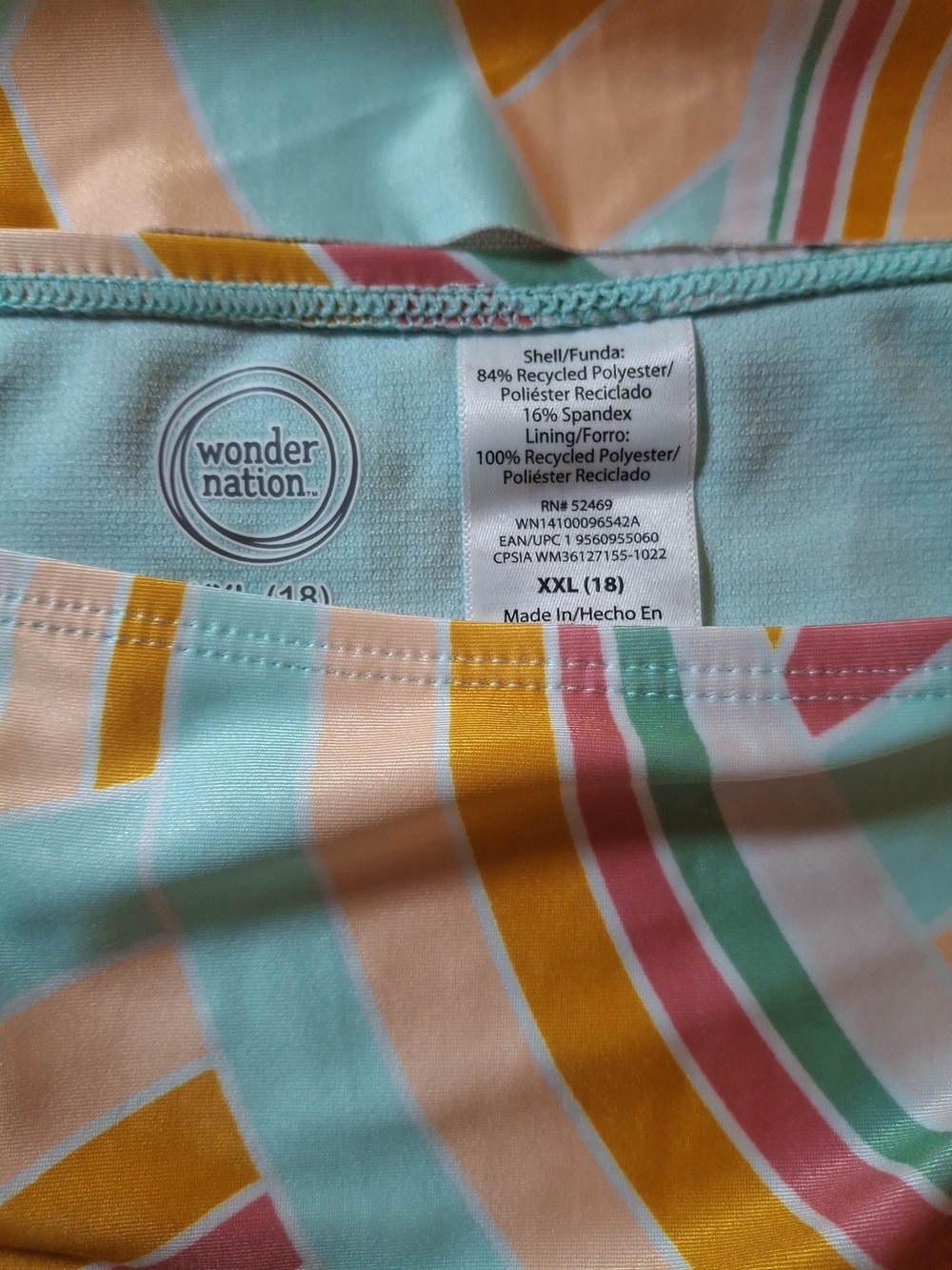 Wonder Nation Pastel Striped Swim Bottoms - Mint, Pink & Mustard